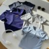 shein 4 قطع/مجموعة تيشيرت أساسي أحادي اللون بياقة طاقم وأكمام قصيرة للأطفال الرضع، مناسب للجنسين، قطن مريح وعملي للربيع/الصيف للاستخدام اليومي الداخلي والخارجي 18