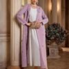 al najma عباءة نسائية أنيقة طويلة الأكمام مزينة بزخارف فراشات ثلاثية الأبعاد، عباءة فراشة بلون أرجواني 6