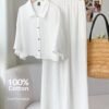 comfortcana بدلة قميص وبنطلون مصنوعة من الكتان المنسوج للنساء، بني قهوائي، للربيع/الصيف comfortcana بدلة قميص وبنطلون مصنوعة من الكتان المنسوج للنساء، بني قهوائي، للربيع/الصيف