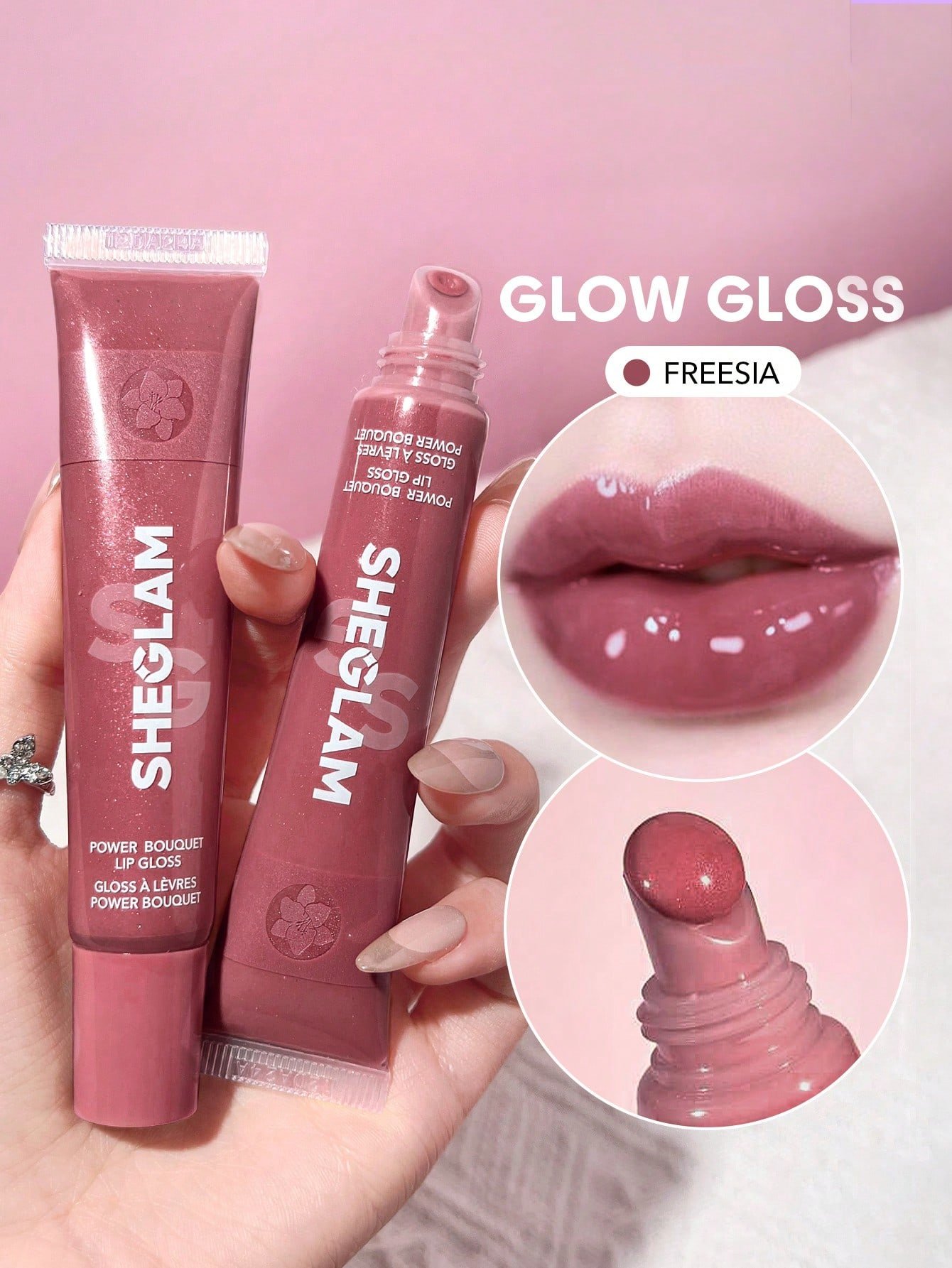 sheglam ملمع شفاه power bouquet ملمع شفاه مرطب ملون لامع من freesia زيت شفاه غير لاصق مرطب للشفاه بخلاصة الفريزيا للعناية بالشفاه ملمع شفاه بني لعيد الميلاد المجيد في الشتاء روج ملمع شفاه شفاف جلوس علامة تجارية جمال مكياج ميكب مستحضرات تجميل للنساء الفتيا 4