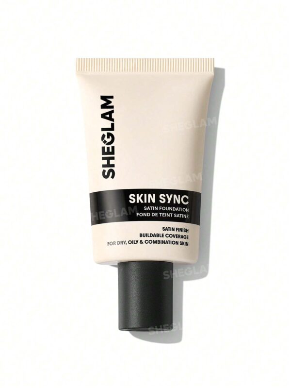 sheglam skin sync satin كريم أساس fair علامة تجارية جمال مكياج ميكب مستحضرات تجميل للنساء الفتيات مثالي لفصل الصيف الربيع مثالي ل y2k أزياء أنيقة عيد الأم هدية حفلة جاهز أفضل لون 48