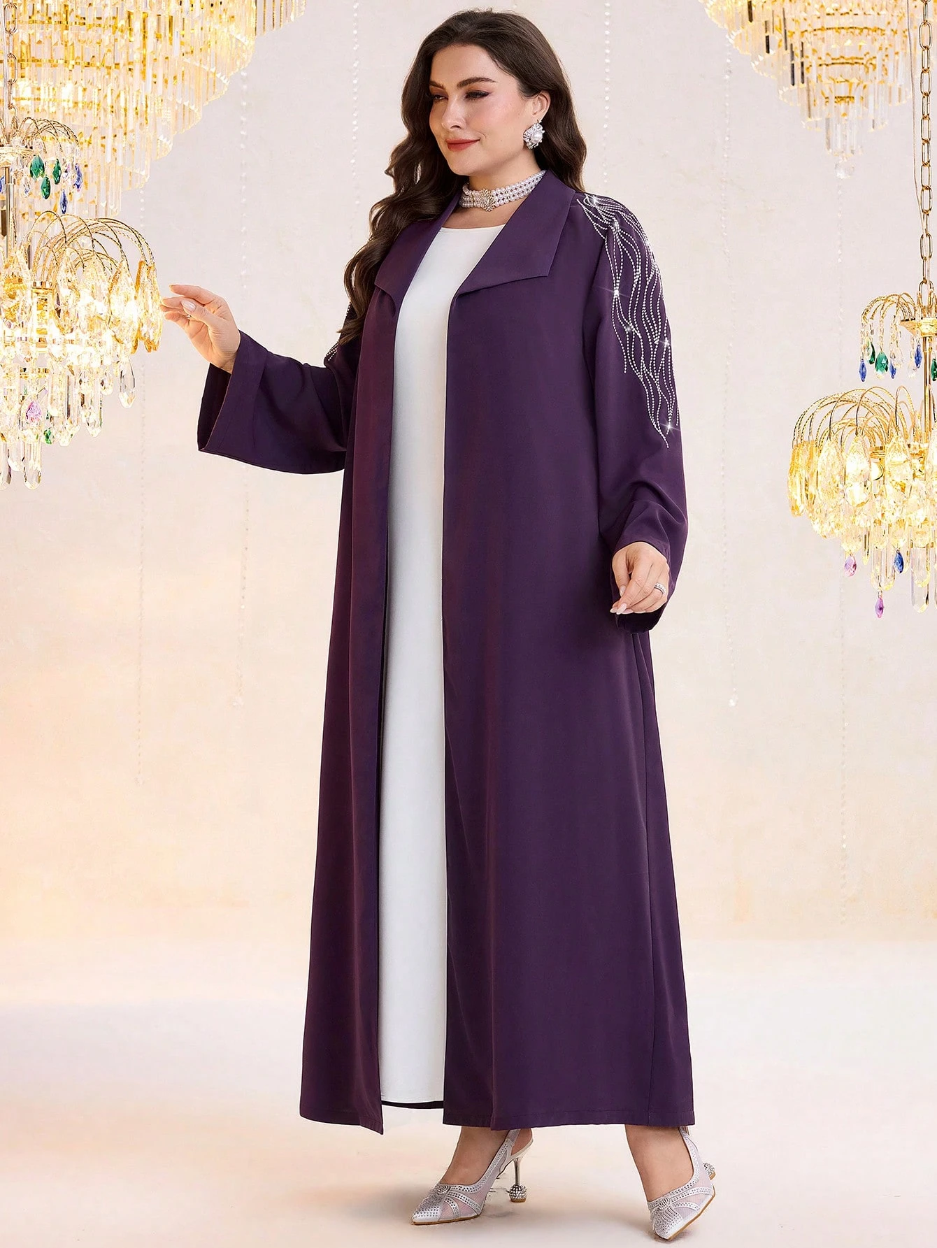 al najma عباية عربية أنيقة طويلة للمرأة بمقاسات كبيرة 5