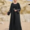 al najma عباءة نسائية فضفاضة مطرزة بالزهور مع كابوشون 9