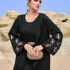 al najma عباءة نسائية فضفاضة مطرزة بالزهور مع كابوشون 10