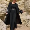 al najma عباءة نسائية فضفاضة مطرزة بالزهور مع كابوشون 8