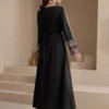 al najma فستان تركي وعربي تقليدي طويل مع طبعة على الياقة المربعة 7