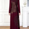 shein najma فستان طويل الأكمام للنساء بطباعة فنية أنيقة وعصرية 2