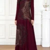 shein najma فستان طويل الأكمام للنساء بطباعة فنية أنيقة وعصرية 4