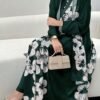عباءة طويلة للنساء من الشرق الأوسط، كارديجان أكمام طويلة بلون أحادي أو بطباعة زهرية مع وشاح رأس، مناسبة للارتداء اليومي، المساء، الزفاف، العطلات، الربيع على الشاطئ