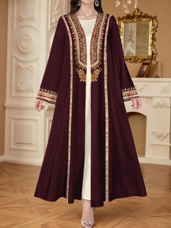 shein najma عباية أنثوية كاجوال طويلة الأكمام مطبوعة بالزهور، ربيع/خريف shein najma عباية أنثوية كاجوال طويلة الأكمام مطبوعة بالزهور، ربيع/خريف