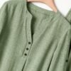 shein lune بدلة كاجوال للنساء تتكون من قميص بياقة على شكل حرف v وأكمام مكسرة، وبنطال ذو ساق واسعة 26