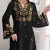 shein najma فستان ماكسي أنيق بطبعات زهرية وياقة على شكل حرف v وأكمام طويلة بطراز عربي، للربيع والخريف 14