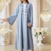 al najma رمضان عباية أنيقة للنساء مطرزة بالترتر، مفتوحة من الأمام، موديل خريفي 4