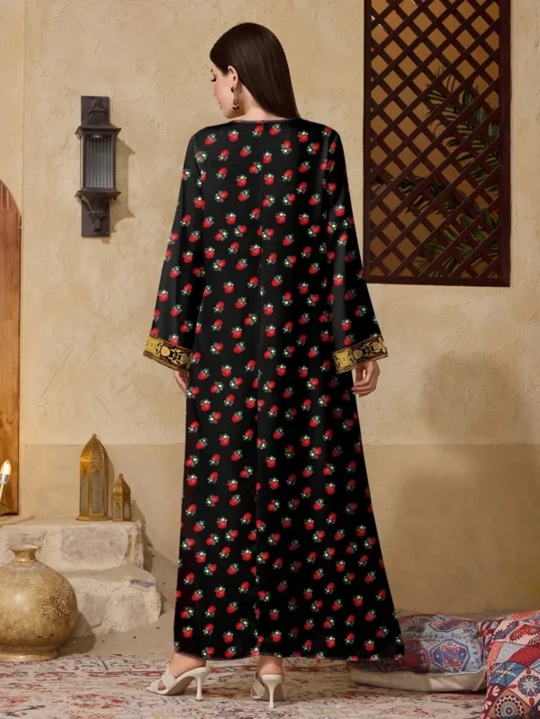 al najma فستان عربي أنيق وبسيط بطبعة زهور متناثرة 4