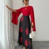 rafferiza فستان عصري للنساء مع تصميم ألوان متباينة لحفلات المناسبات/ليلة المواعدة، للربيع/الصيف 5