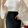 dazy قميص أنيق بأكمام طويلة فاخر وكريم 2