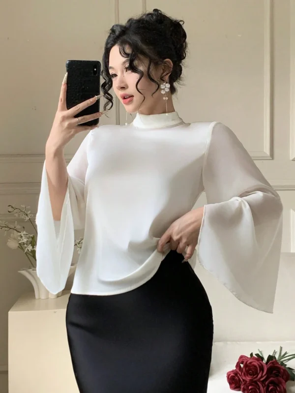 dazy قميص أنيق بأكمام طويلة فاخر وكريم 4