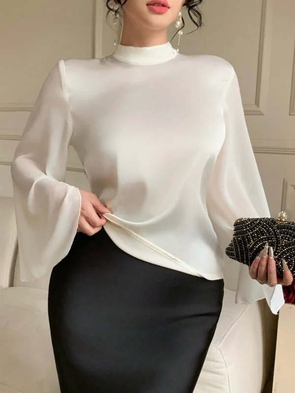 dazy قميص أنيق بأكمام طويلة فاخر وكريم 6