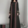 shein najma عباية كاردجان طويلة كاجوال للنساء بطبعات زهور وهندسية مزيفة بالتطريز، أكمام طويلة، للربيع والخريف 1