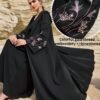 al najma عباءة نسائية فضفاضة مطرزة بالزهور مع كابوشون 11