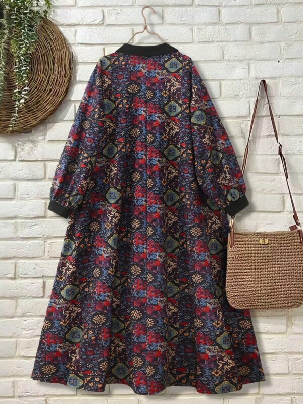shein franclia فستان طويل فضفاض بطبعة زهرية عتيقة للنساء 2