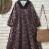 shein franclia فستان طويل فضفاض بطبعة زهرية عتيقة للنساء 3