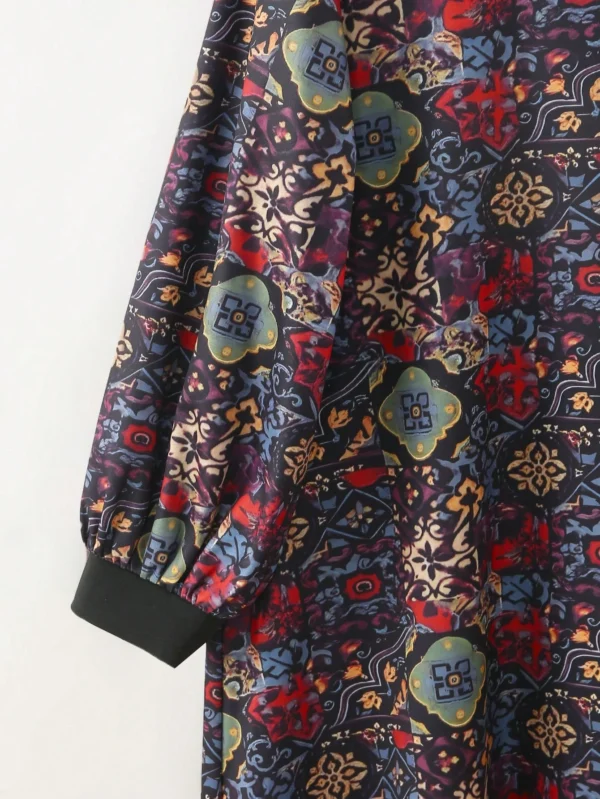 shein franclia فستان طويل فضفاض بطبعة زهرية عتيقة للنساء 5