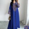 shein najma فستان ماكسي أنيق بطبعة رقمية ملونة بنمط الكرمة، طويل الأكمام وياقة على شكل حرف v، للربيع والخريف 2
