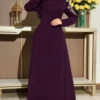modelyn فستان أنيق بأكمام طويلة وياقة على شكل حرف v مزين بالخرز والزهور للنساء 10