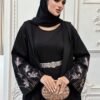 al najma عباءة نسائية فضفاضة مطرزة بالزهور مع كابوشون 3