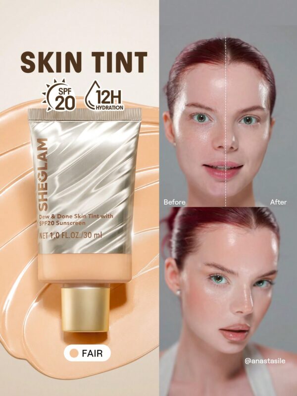 sheglam dew & done ملون خفيف للبشرة مع spf20 porcelain علامة تجارية جمال مكياج ميكب مستحضرات تجميل للنساء الفتيات مثالي لفصل الصيف الربيع مثالي ل y2k أزياء أنيقة عيد الأم هدية حفلة جاهز أفضل لون 3