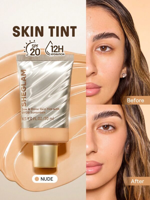 sheglam dew & done ملون خفيف للبشرة مع spf20 porcelain علامة تجارية جمال مكياج ميكب مستحضرات تجميل للنساء الفتيات مثالي لفصل الصيف الربيع مثالي ل y2k أزياء أنيقة عيد الأم هدية حفلة جاهز أفضل لون 7