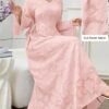 yasmyna فستان أنيق بلون أحادي الرقبة على شكل حرف v مع ربطة مزدوجة الجانب وأكمام واسعة مفتوحة 12
