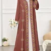 shein najma عباية كاردجان طويلة كاجوال للنساء بطبعات زهور وهندسية مزيفة بالتطريز، أكمام طويلة، للربيع والخريف 6