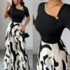 shein elenzya فستان نسائي بياقة على شكل حرف v وخصر مشدود بتصميم خطوط أبيض وأسود مجرد، مزين بإبزيم معدني، أنيق للاستخدام اليومي، العطلات، النمط الفرنسي الرجعي، التنقل، عيد الحب، المواعدة، الملابس الشارعية، الحفلات، أوائل الربيع/الربيع الصيف 11