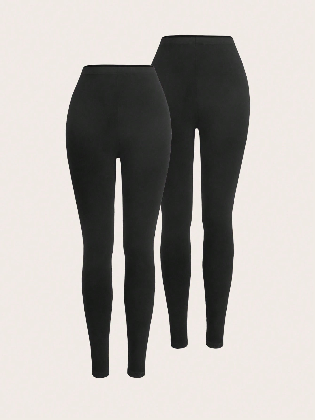 shein ezwear 2 قطعة سروال ضيق بخصر مطاطي بلون أحادي shein ezwear 2 قطعة سروال ضيق بخصر مطاطي بلون أحادي