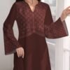shein najma فستان ماكسي أنيق بطبعات زهرية وياقة على شكل حرف v وأكمام طويلة بطراز عربي، للربيع والخريف 10
