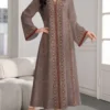 shein najma فستان ماكسي أنيق بطبعات زهرية وياقة على شكل حرف v وأكمام طويلة بطراز عربي، للربيع والخريف 18