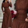 elenzga فستان نسائي ضيق مطرز بالدانتيل مناسب للخريف/الشتاء، متعدد الاستخدامات للخروجات والسهرات والحفلات والمناسبات 1