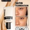 sheglam skin sync satin كريم أساس fair علامة تجارية جمال مكياج ميكب مستحضرات تجميل للنساء الفتيات مثالي لفصل الصيف الربيع مثالي ل y2k أزياء أنيقة عيد الأم هدية حفلة جاهز أفضل لون 13