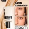 sheglam skin sync satin كريم أساس fair علامة تجارية جمال مكياج ميكب مستحضرات تجميل للنساء الفتيات مثالي لفصل الصيف الربيع مثالي ل y2k أزياء أنيقة عيد الأم هدية حفلة جاهز أفضل لون 7