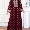 shein najma فستان ماكسي أنيق بطبعة رقمية ملونة بنمط الكرمة، طويل الأكمام وياقة على شكل حرف v، للربيع والخريف 11