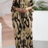 shein lady فستان كاجوال متوسط الطول مطبوع بألوان متباينة للنساء 3