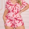 slumberry curve جمبسوت نوم مزينة بفيونكة مقاس كبير 5