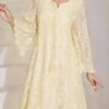shein najma رمضان فستان عربي نسائي بياقة مربعة مزين بالدانتيل والشراريب وأكمام ثلاثة أرباع متسعة 7