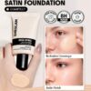 sheglam skin sync satin كريم أساس fair علامة تجارية جمال مكياج ميكب مستحضرات تجميل للنساء الفتيات مثالي لفصل الصيف الربيع مثالي ل y2k أزياء أنيقة عيد الأم هدية حفلة جاهز أفضل لون 4