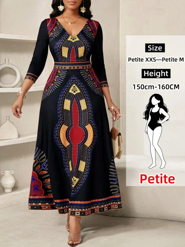 shein lady petite فستان نسائي أنيق بطباعة عتيقة، ملابس صيفية للنساء، ملابس عطلة للنساء، فساتين ربيع وصيف للنساء، فستان عطلة 9