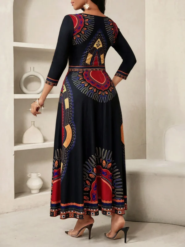 shein lady petite فستان نسائي أنيق بطباعة عتيقة، ملابس صيفية للنساء، ملابس عطلة للنساء، فساتين ربيع وصيف للنساء، فستان عطلة 2