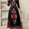 shein lady petite فستان نسائي أنيق بطباعة عتيقة، ملابس صيفية للنساء، ملابس عطلة للنساء، فساتين ربيع وصيف للنساء، فستان عطلة 6