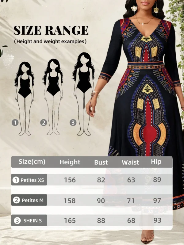 shein lady petite فستان نسائي أنيق بطباعة عتيقة، ملابس صيفية للنساء، ملابس عطلة للنساء، فساتين ربيع وصيف للنساء، فستان عطلة 7